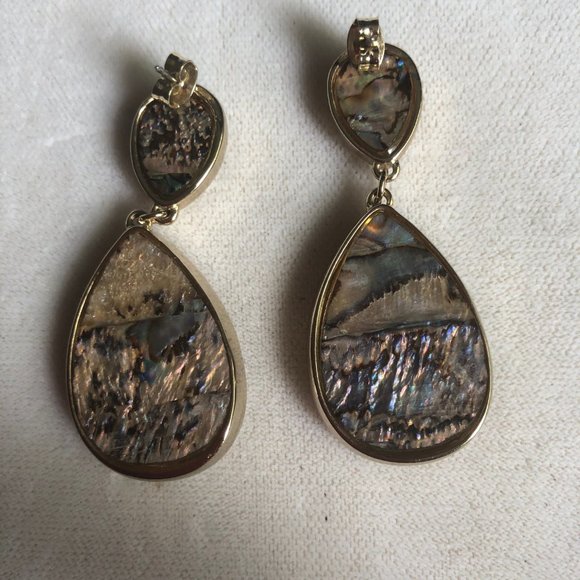 Abalone, mother of pearl look earrings - Picture 3 of 3